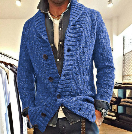 Dustin | Herren Winter Knopf Daunen Strickjacke | Strick