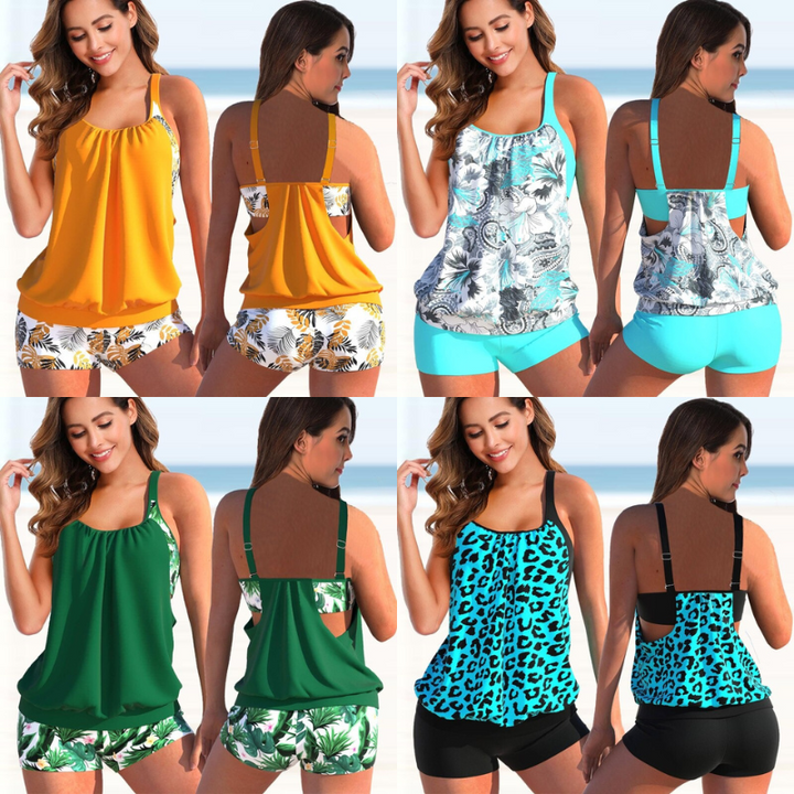 Dehnbares Tankini Set Für Damen | Zweiteilig
