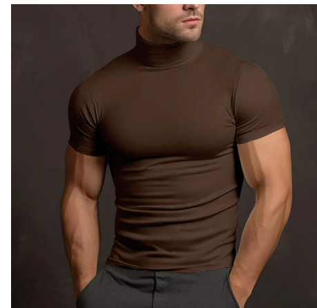 Brayan | Herren Rollkragen Freizeit T-Shirt | Tailliert
