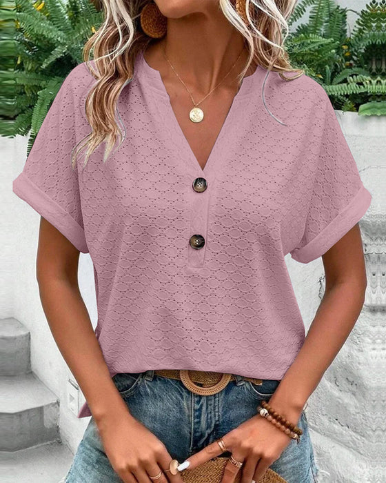 Kurzärmliges Top Mit V Ausschnitt Für Damen | Lässig