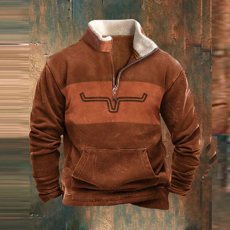 Warmer Freizeitpullover Für Herren | Halber Reißverschluss