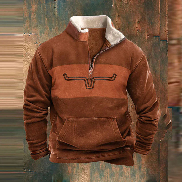 Warmer Freizeitpullover Für Herren | Halber Reißverschluss