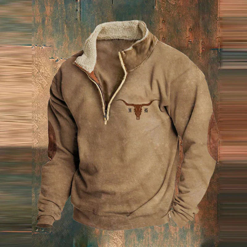 Warmer Freizeitpullover Für Herren | Halber Reißverschluss