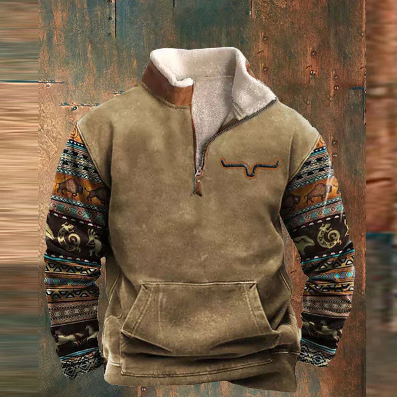 Warmer Freizeitpullover Für Herren | Halber Reißverschluss