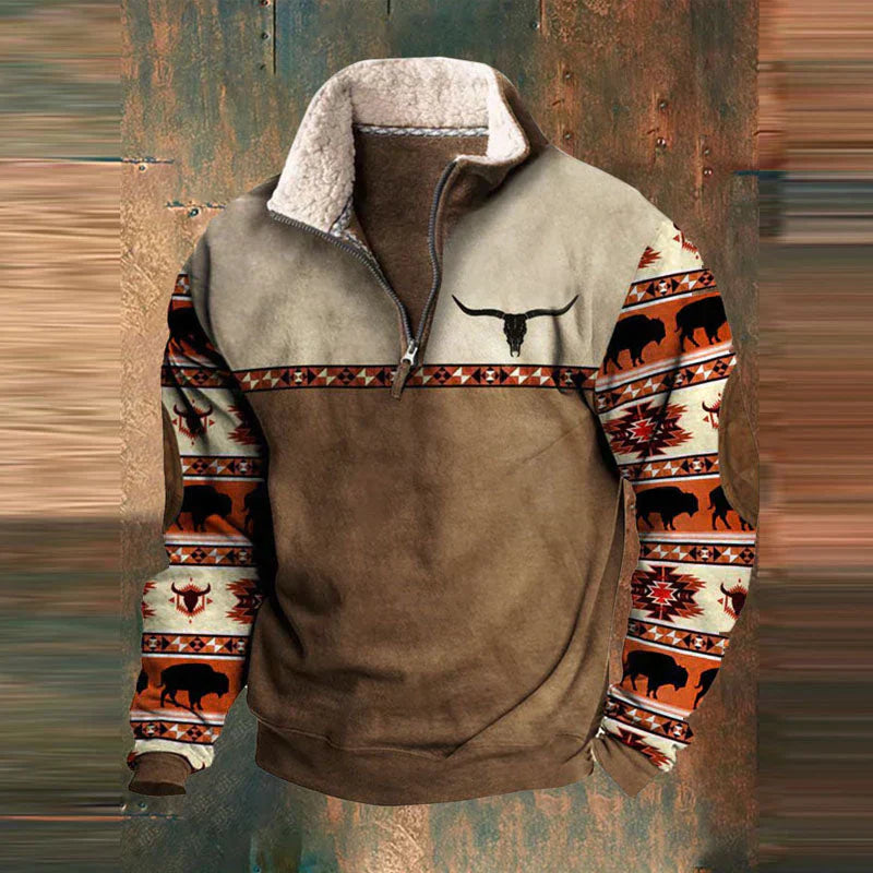 Warmer Freizeitpullover Für Herren | Halber Reißverschluss