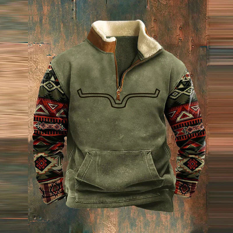 Warmer Freizeitpullover Für Herren | Halber Reißverschluss