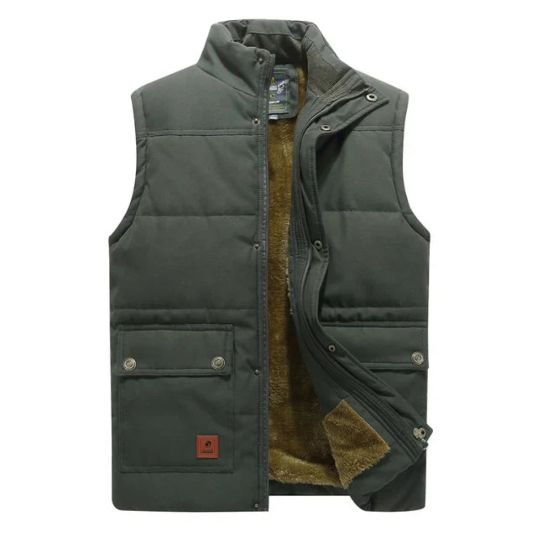Warme Ärmellose Winterweste Für Herren | Vordertaschen