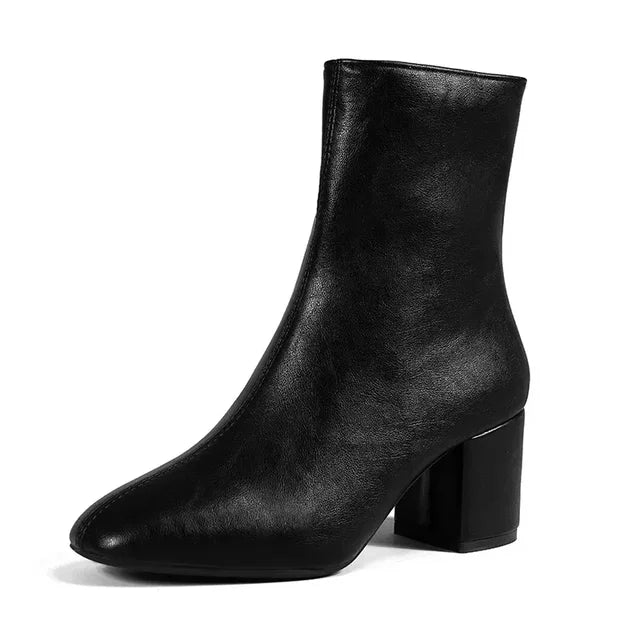 Damen Dirndl Boots Schwarz | Mit Seitlichem Reißverschluss