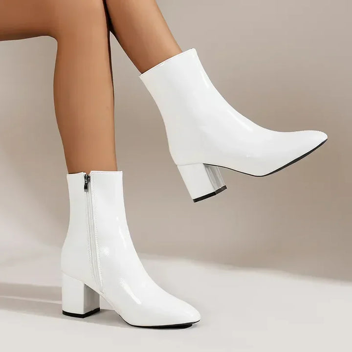 Damen Dirndl Boots Schwarz | Mit Seitlichem Reißverschluss