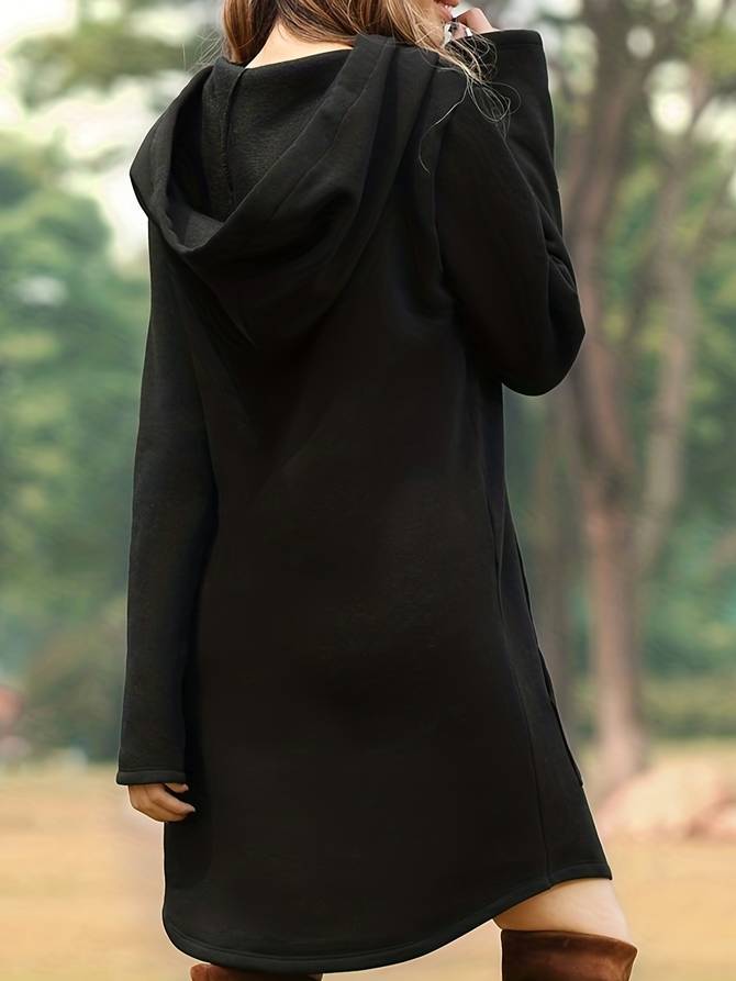 Damen-Lang Kapuzenpullover Kleider | Lässig
