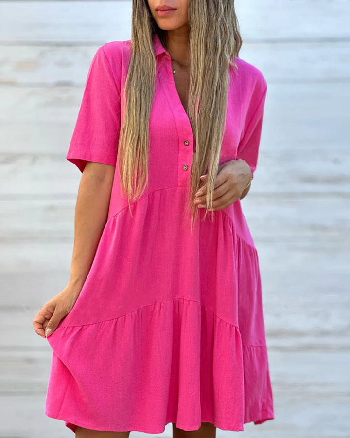 Damen Hemdkleid Mit Halben Knöpfen | Mini