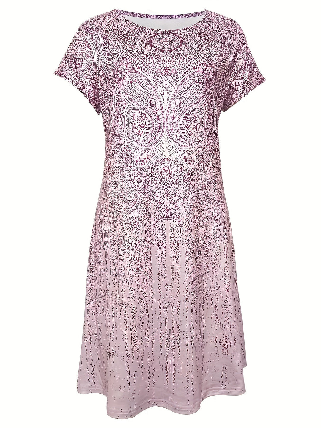 Sommerkleid Mit Rundhalsausschnitt Und Kurzen Ärmeln Für Damen | Mini