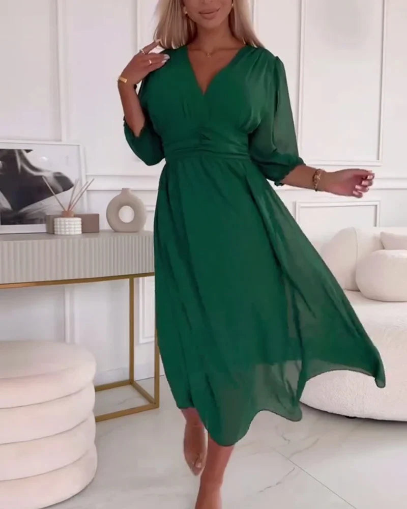 Schickes Damen Sommerkleid | Puffärmel