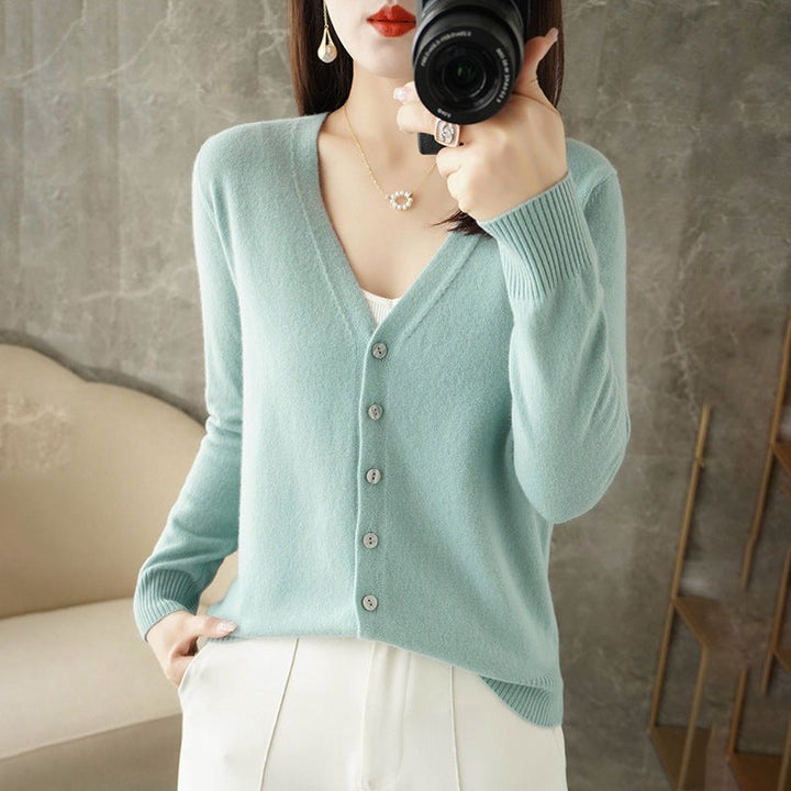 Damen Strickjacke mit V-Ausschnitt | Lässig