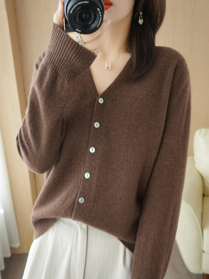 Damen Strickjacke mit V-Ausschnitt | Lässig