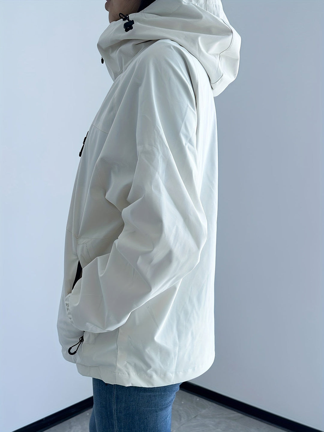 Winddichte Regenjacke mit Kapuze für Damen | Langarm