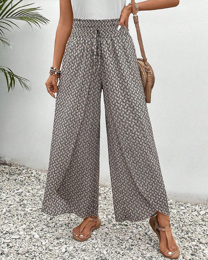 Sommerhose Mit Hoher Taille Für Damen | Geometrischer Druck
