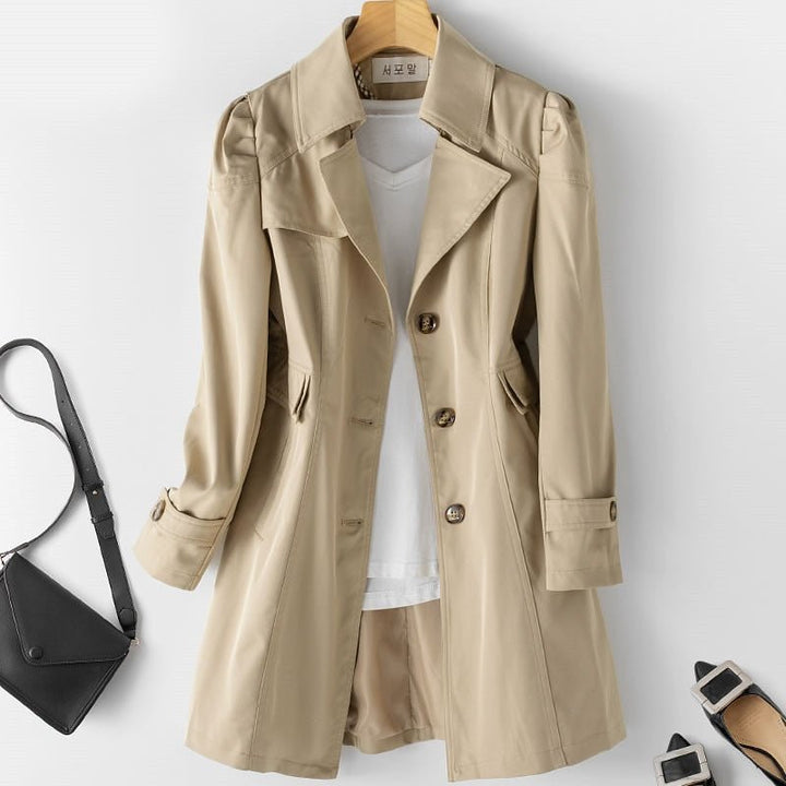 Wrenlee | Damen Lässig Trench Mantel | Knopf Daunen