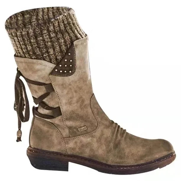 Damen Winter Boots Schwarz | Schnürung