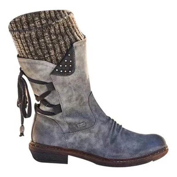 Damen Winter Boots Schwarz | Schnürung