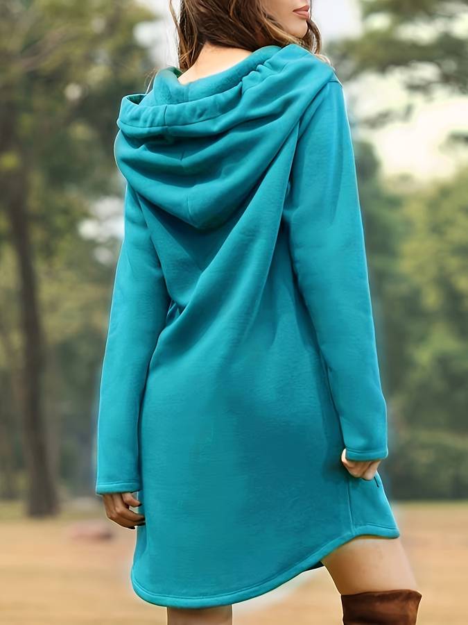 Damen-Lang Kapuzenpullover Kleider | Lässig