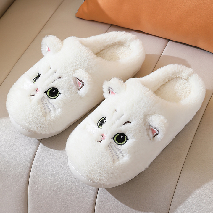 Kuschelige Damenpantoffel | Katzendesign