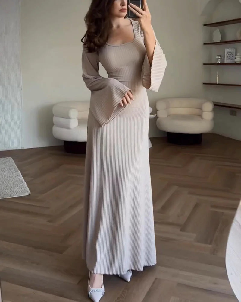 Langärmliges Hochzeitsgastkleid Für Damen | Maxi