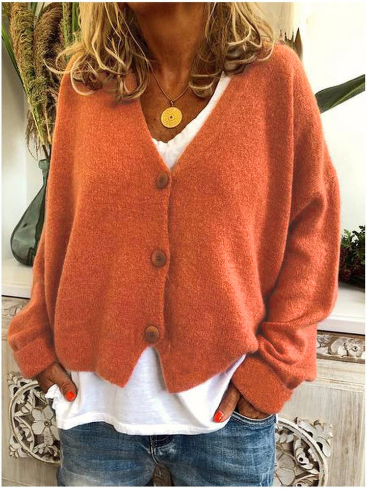 Gemütliche Damen Strickjacke | V-Ausschnitt