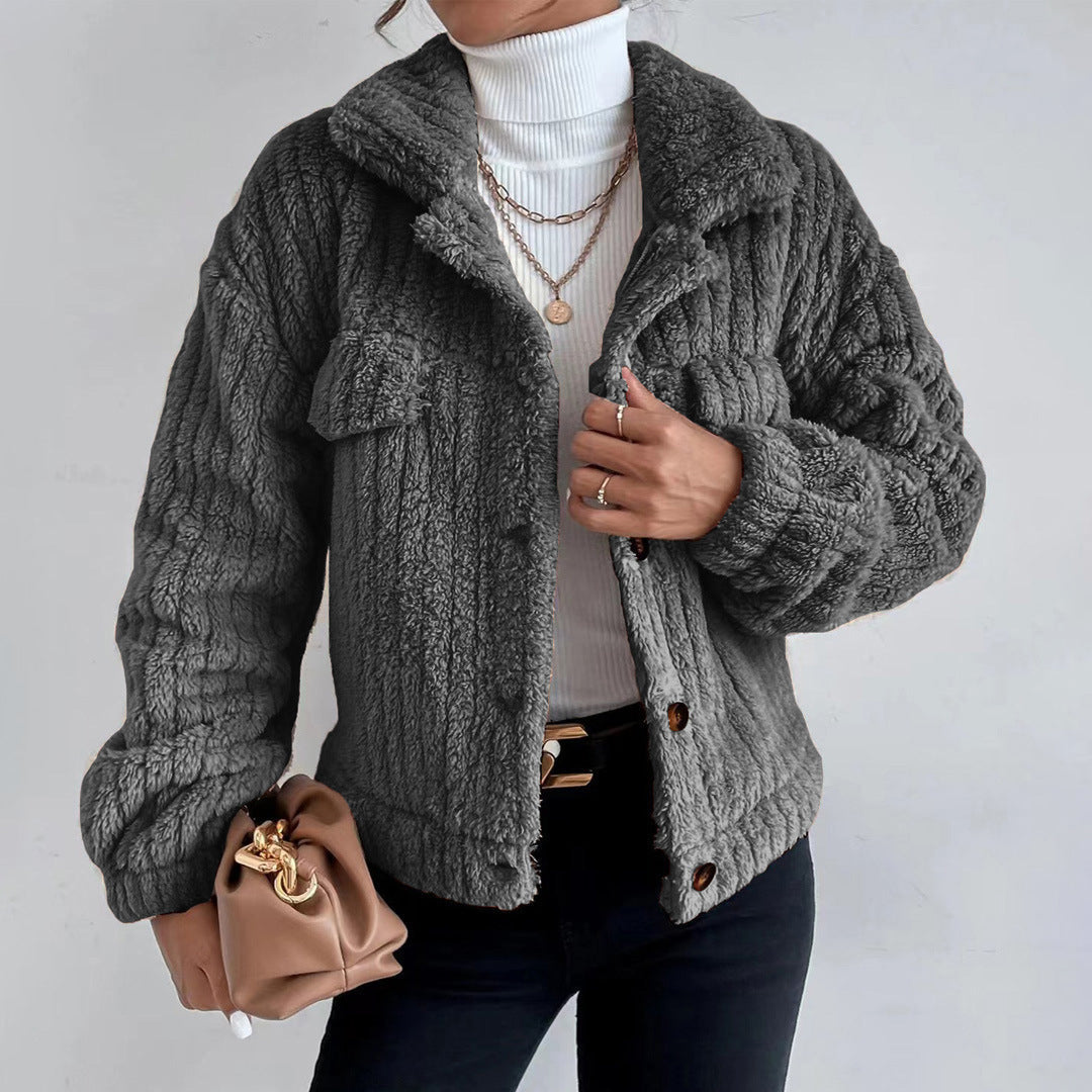 Stylischer Damen-Teddy-Mantel | Kurz
