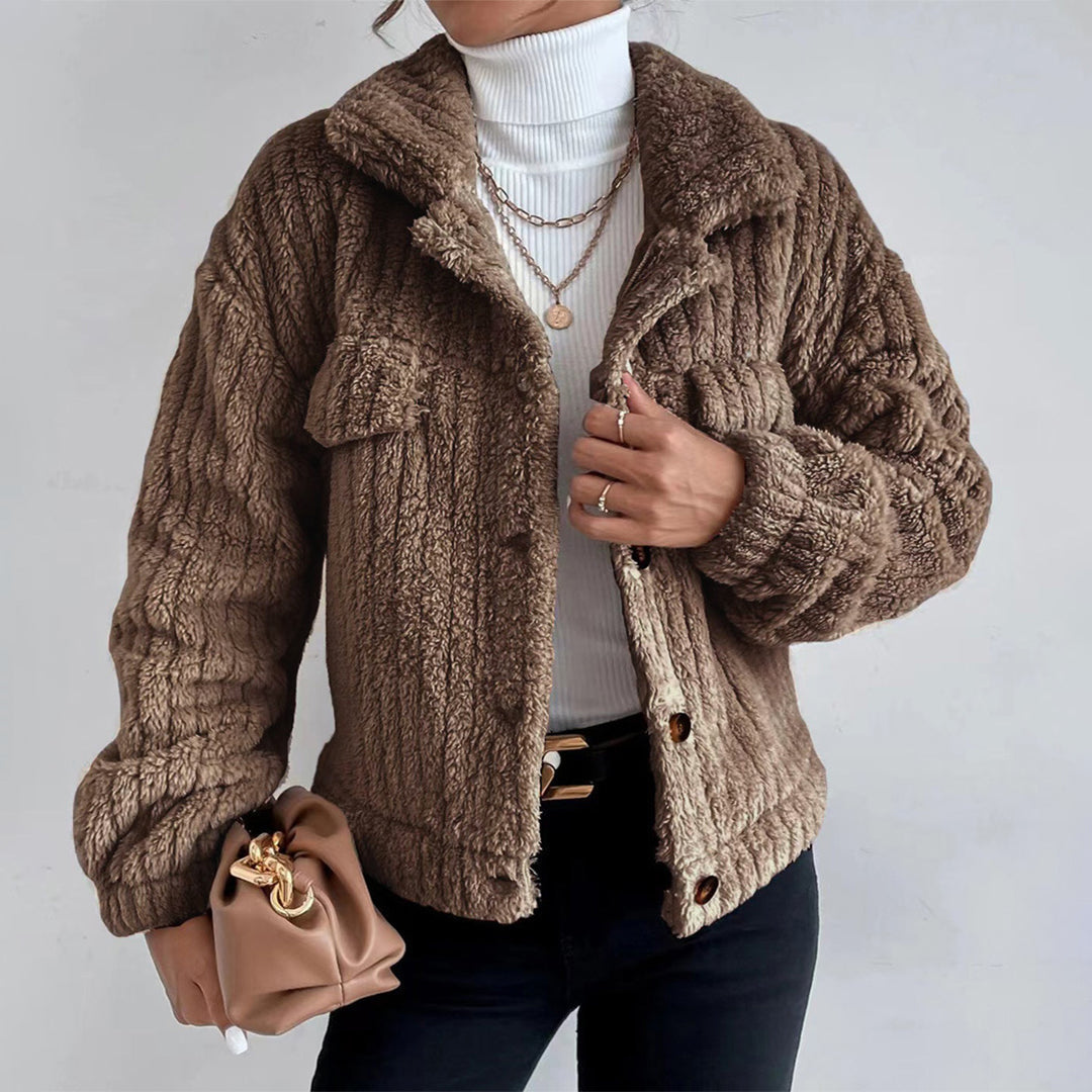 Stylischer Damen-Teddy-Mantel | Kurz