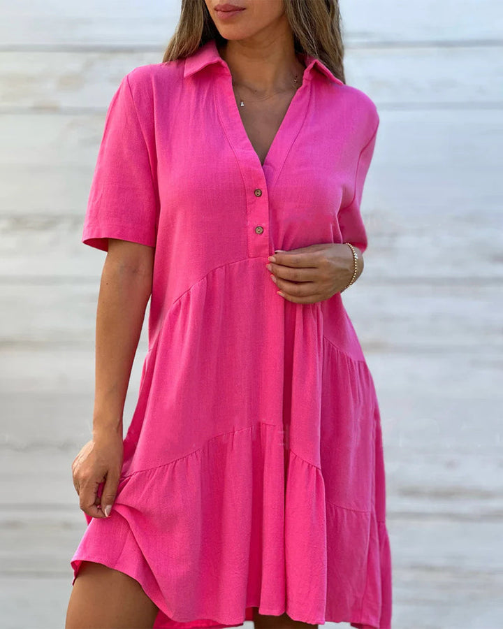Damen Hemdkleid Mit Halben Knöpfen | Mini