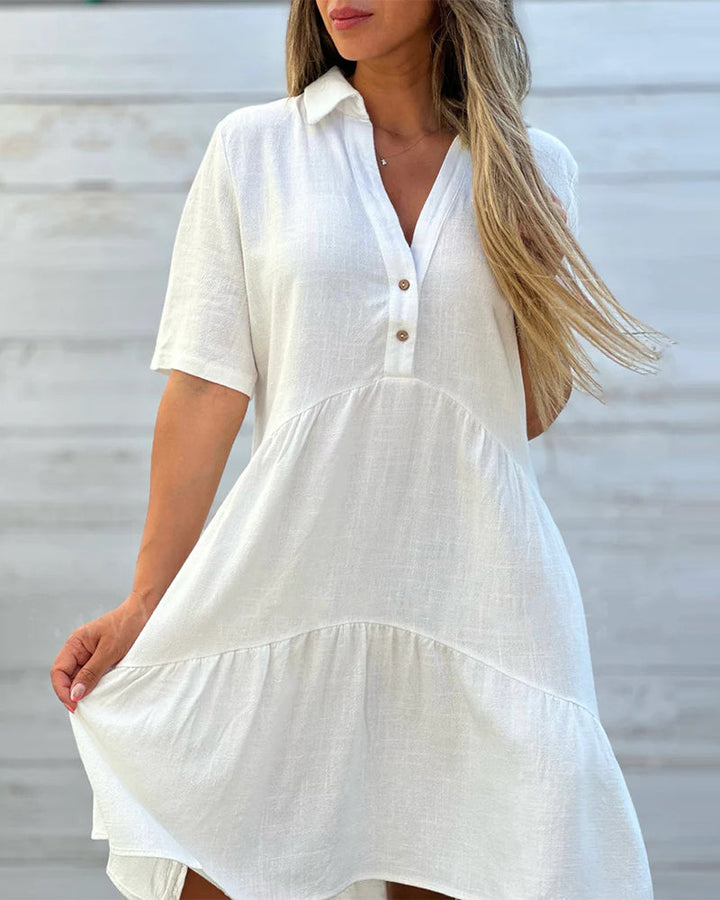 Damen Hemdkleid Mit Halben Knöpfen | Mini