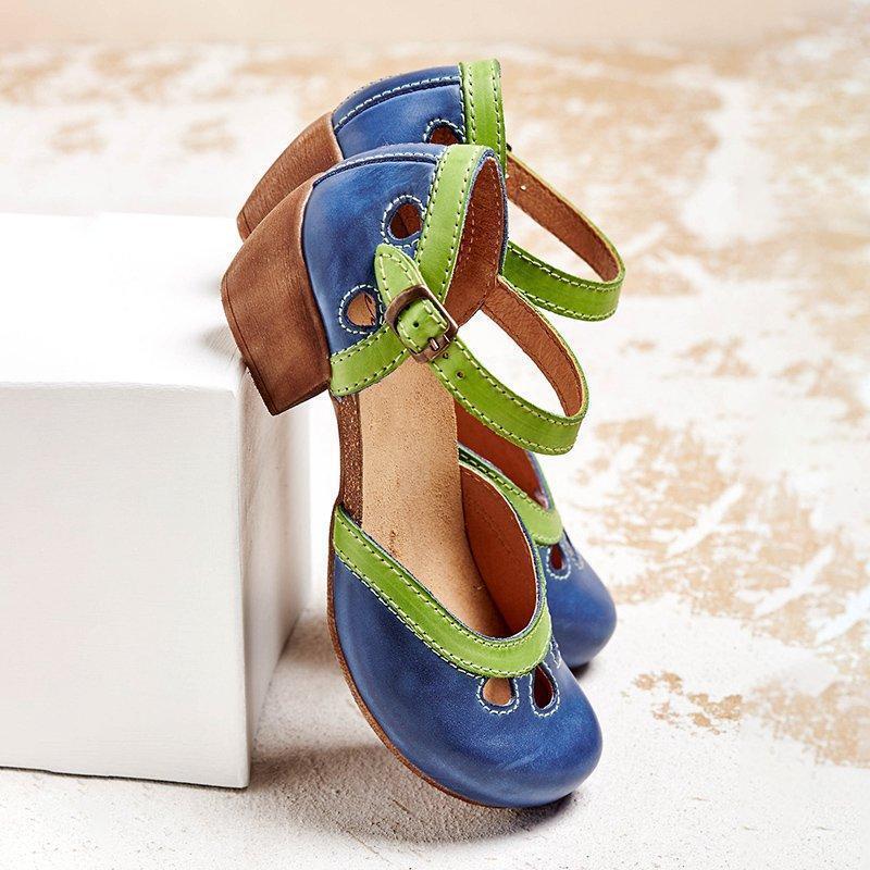 Damen Vintage Schuhe Mit Geschlossener Spitze | Bequem