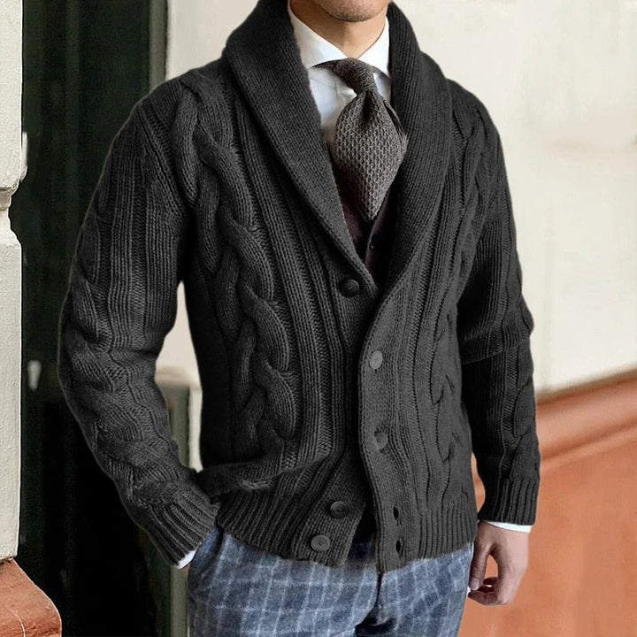 Rasmus | Herren Strick  Lässiger Knopf Daunen Strickjacke | Warme