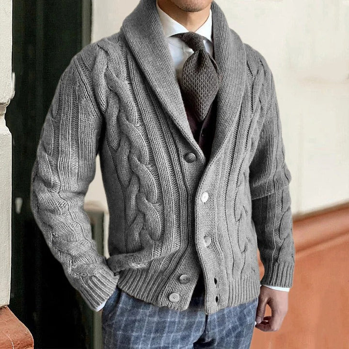 Rasmus | Herren Strick  Lässiger Knopf Daunen Strickjacke | Warme