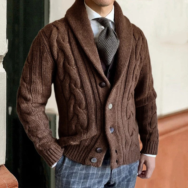 Rasmus | Herren Strick  Lässiger Knopf Daunen Strickjacke | Warme
