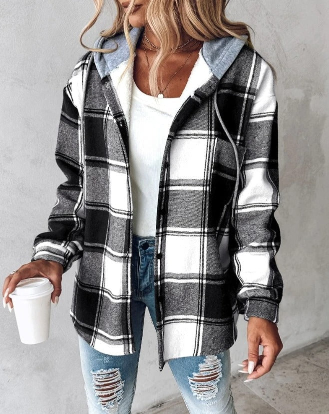 Murphy | Damen Kariert Kapuzen Jacke | Warme