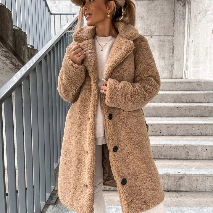 Damen Winter Teddy Mantel | Lang