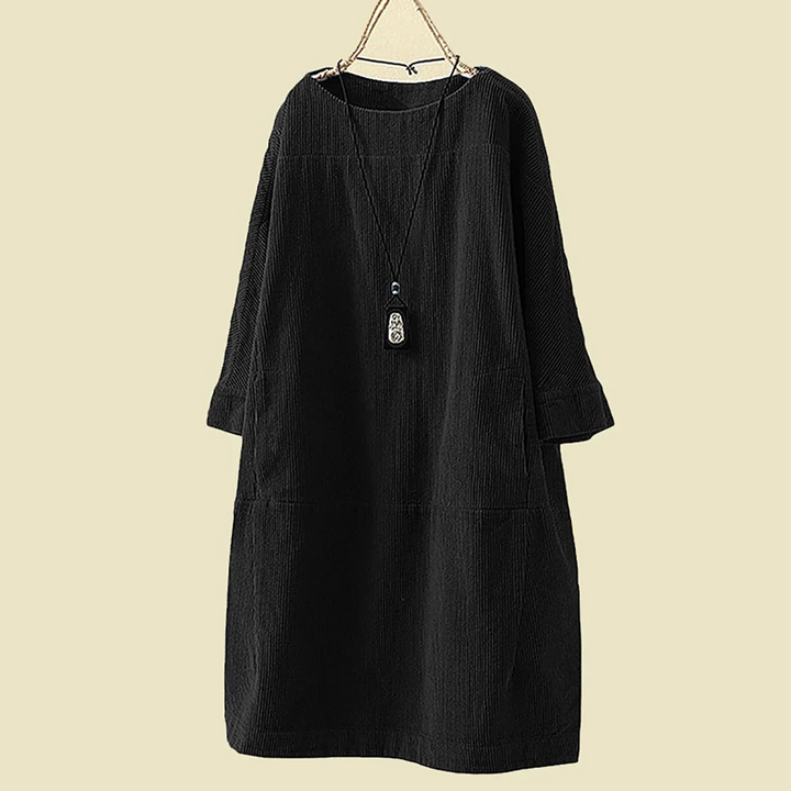 Damen Lässiges Warmes Winter Kleid | Midi
