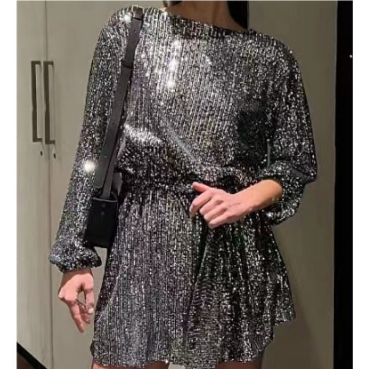 Langärmliges Elegantes Kleid Für Damen | Mini