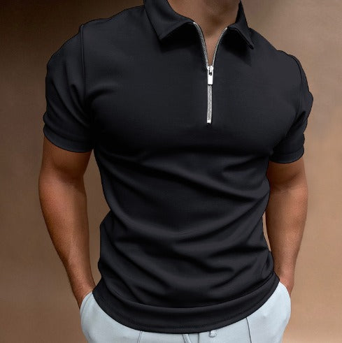 Poloshirt Mit Halbem Reißverschluss Für Herren | Tailliert