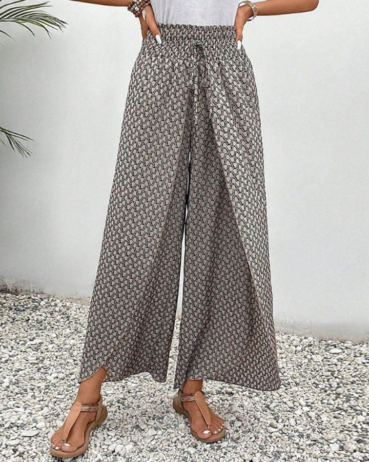 Sommerhose Mit Hoher Taille Für Damen | Geometrischer Druck
