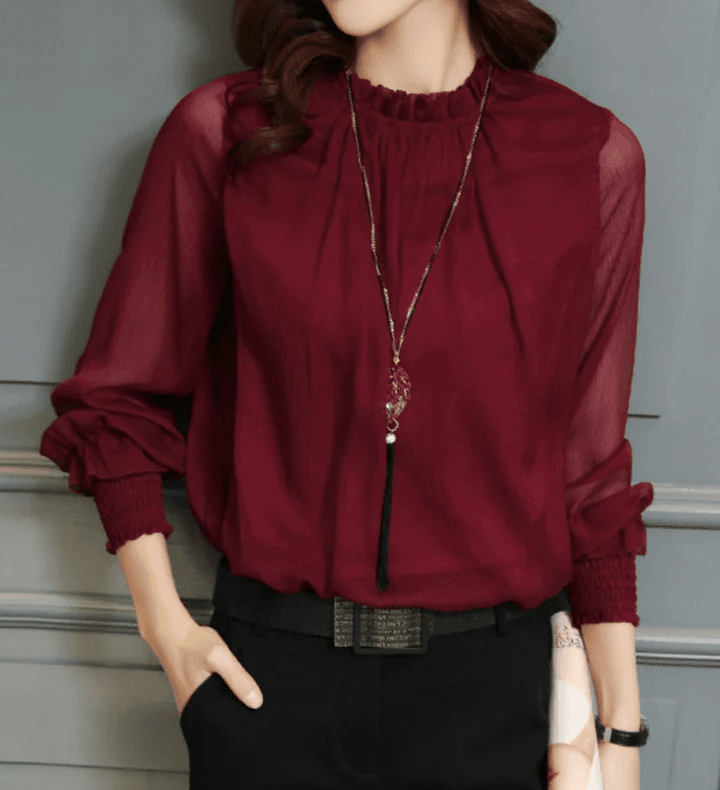 Elegante Bluse Mit Puffärmeln Für Damen | Formal