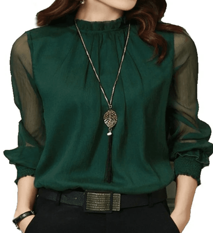 Elegante Bluse Mit Puffärmeln Für Damen | Formal
