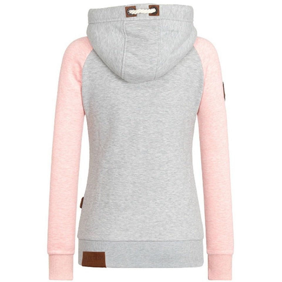 Damen-Strick-Kapuzenpullover mit Reißverschluss | Lange Ärmel
