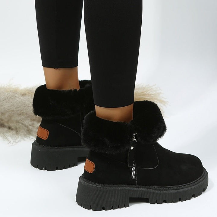 Damen Boots Schwarz mit seitlichem Reißverschluss | Rutschfest