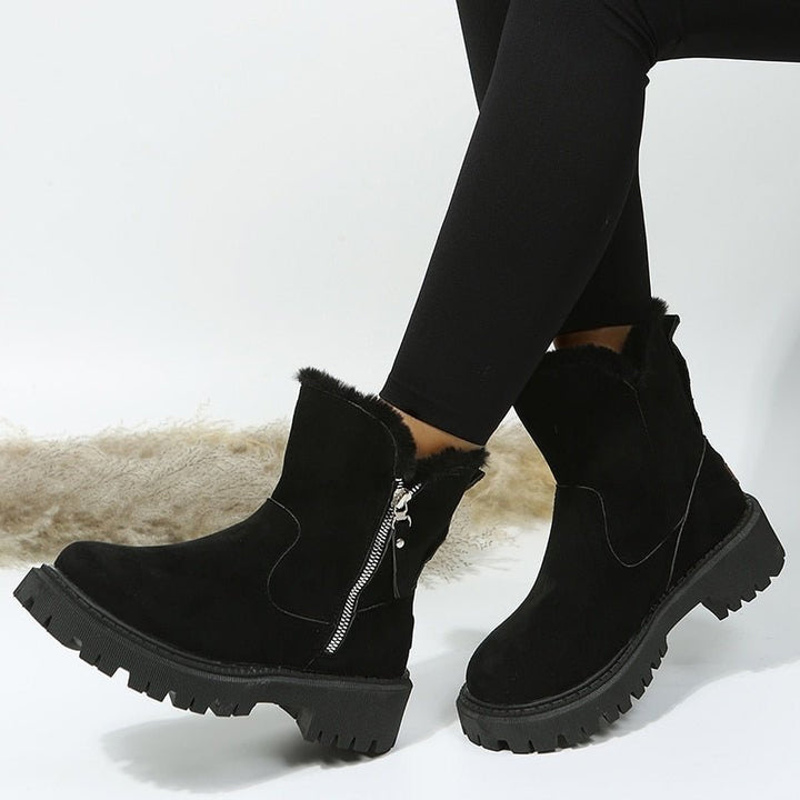 Damen Boots Schwarz mit seitlichem Reißverschluss | Rutschfest