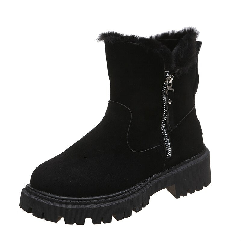 Damen Boots Schwarz mit seitlichem Reißverschluss | Rutschfest