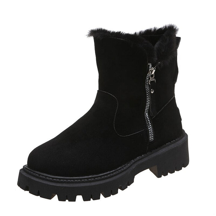 Damen Boots Schwarz mit seitlichem Reißverschluss | Rutschfest