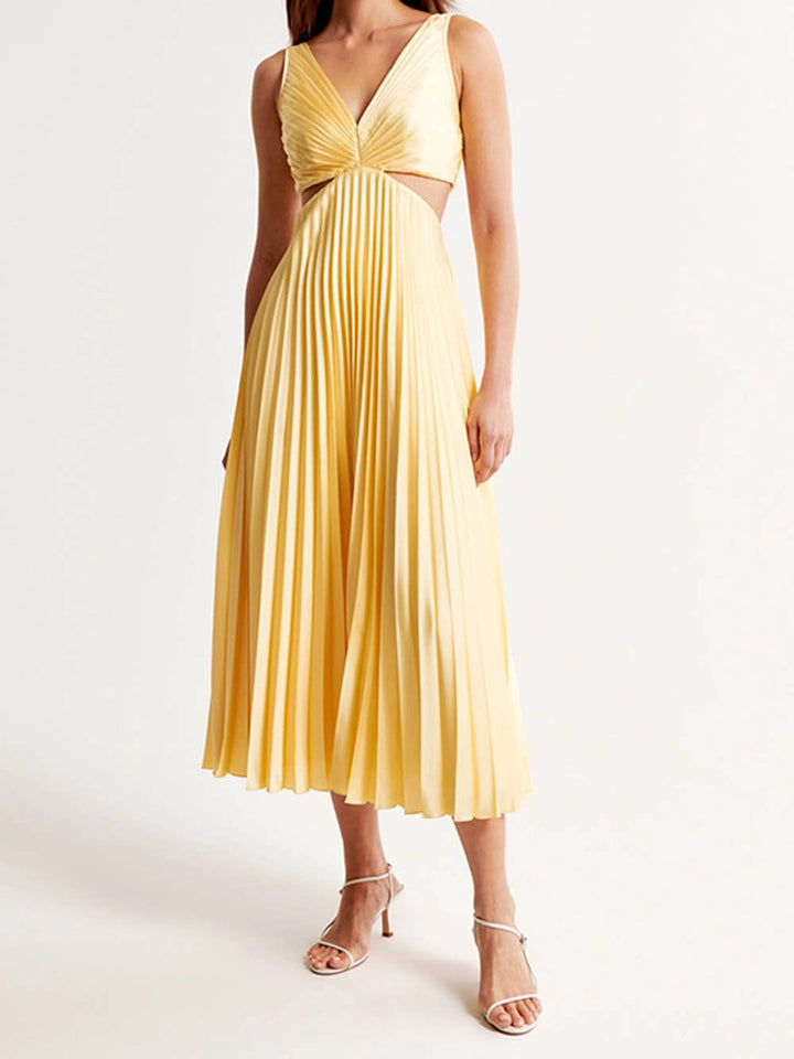 Elegantes Plissee Abendkleid Für Damen | Midi